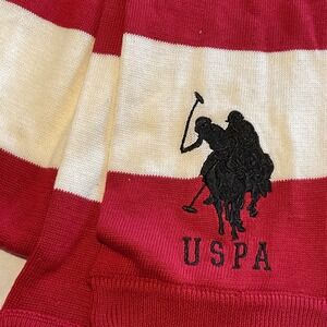 USPA Polo Association Scarf 6" X 73" rectangle Red White NEW WITH TAG NWT